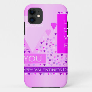 Happy Valentijnsdag voor liefde hartenroze iPhone 11 Hoesje