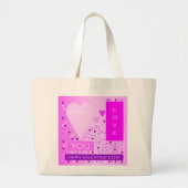 Happy Valentijnsdag voor liefde hartenroze Grote Tote Bag (Voorkant)