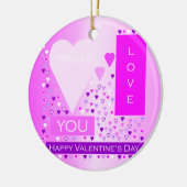 Happy Valentijnsdag voor liefde hartenroze Keramisch Ornament (Links)