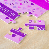 Happy Valentijnsdag voor liefde hartenroze Legpuzzel (Zijkant)