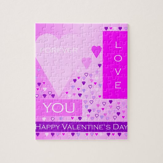 Happy Valentijnsdag voor liefde hartenroze Legpuzzel (Verticaal)