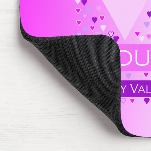 Happy Valentijnsdag voor liefde hartenroze Muismat (Hoek)