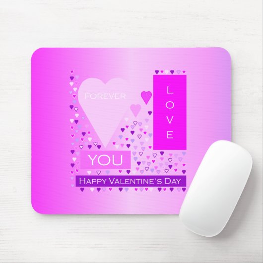 Happy Valentijnsdag voor liefde hartenroze Muismat (Met muis)