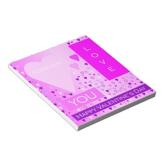 Happy Valentijnsdag voor liefde hartenroze Notitieblok (Schuin)