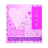 Happy Valentijnsdag voor liefde hartenroze Notitieblok (Voorkant)