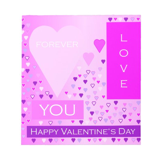 Happy Valentijnsdag voor liefde hartenroze Notitieblok (Voorkant)
