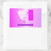 Happy Valentijnsdag voor liefde hartenroze Rechthoekige Sticker (Tas)