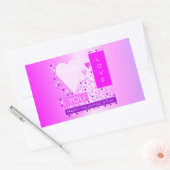 Happy Valentijnsdag voor liefde hartenroze Rechthoekige Sticker (Envelop)