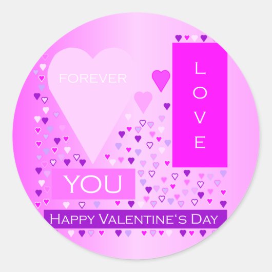 Happy Valentijnsdag voor liefde hartenroze Ronde Sticker (Voorkant)