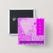 Happy Valentijnsdag voor liefde hartenroze Vierkante Button 5,1 Cm (Voorkant /achterkant)
