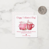 Happy Valentijnsdag, warme chocolademelk roze vaka Notitiekaartje (Voorkant / Achterkant in situ)