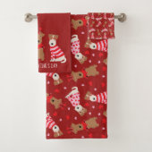 Happy Valentijnsdag Welsh Wire Fox Terrier Honden Bad Handdoek (Insitu)