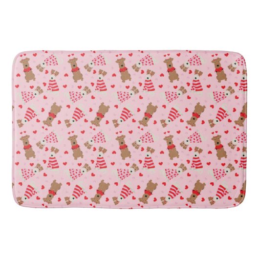 Happy Valentijnsdag Welsh Wire Fox Terrier Honden Badmat (Voorkant)