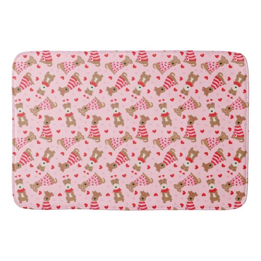 Happy Valentijnsdag Welsh Wire Fox Terrier Honden Badmat (Voorkant)