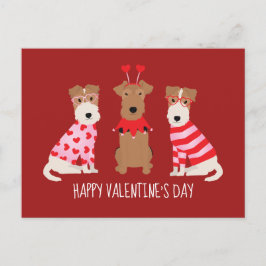 Happy Valentijnsdag Welsh Wire Fox Terrier Honden Briefkaart