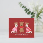 Happy Valentijnsdag Welsh Wire Fox Terrier Honden Briefkaart (Staand voorkant)