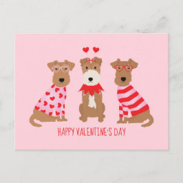 Happy Valentijnsdag Welsh Wire Fox Terrier Honden Briefkaart