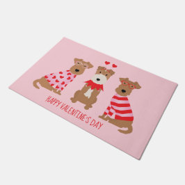 Happy Valentijnsdag Welsh Wire Fox Terrier Honden Deurmat