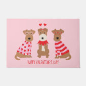Happy Valentijnsdag Welsh Wire Fox Terrier Honden Deurmat (Voorkant)