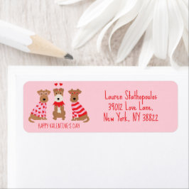 Happy Valentijnsdag Welsh Wire Fox Terrier Honden Etiket