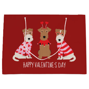 Happy Valentijnsdag Welsh Wire Fox Terrier Honden Groot Cadeauzakje