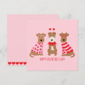 Happy Valentijnsdag Welsh Wire Fox Terrier Honden Kaart (Voorkant / Achterkant)