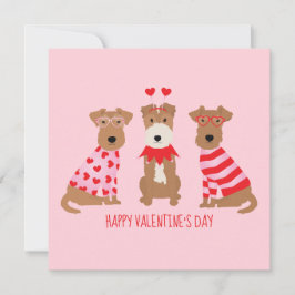 Happy Valentijnsdag Welsh Wire Fox Terrier Honden Kaart