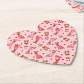 Happy Valentijnsdag Welsh Wire Fox Terrier Honden Kartonnen Onderzetters (Gekanteld)