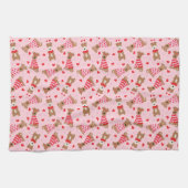 Happy Valentijnsdag Welsh Wire Fox Terrier Honden Theedoek (Horizontaal)