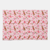 Happy Valentijnsdag Welsh Wire Fox Terrier Honden Theedoek (Horizontaal)