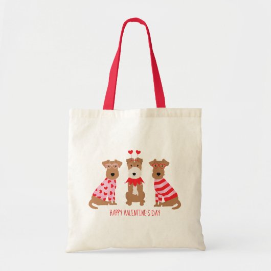 Happy Valentijnsdag Welsh Wire Fox Terrier Honden Tote Bag (Voorkant)