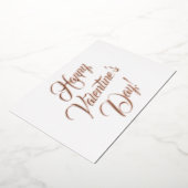 Happy Valentijnsdag wit zwart elegant script Folie Feestdagenkaart (Gedraaid)