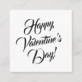 Happy Valentijnsdag wit zwart elegant script Informatiekaartje (Voorkant)
