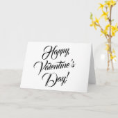 Happy Valentijnsdag wit zwart elegant script Kaart (Gele Bloem)