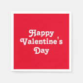 Happy Valentijnsdag, witte letters, rood papier Servet (Voorkant)