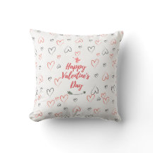 Happy Valentijnsdag Worp Kussen – Hart Patroon