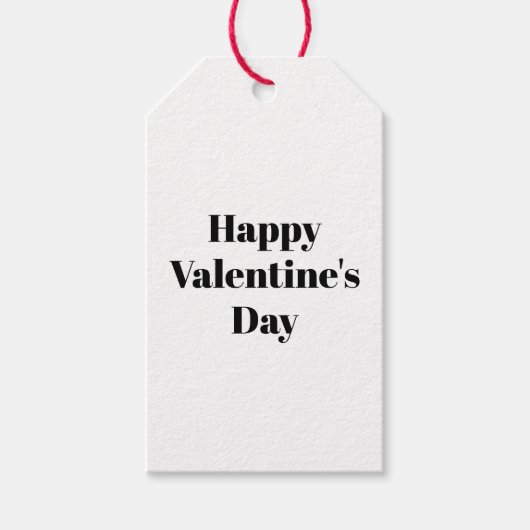 Happy Valentijnsdag zwart-wit, modern Cadeaulabel (Voorkant)