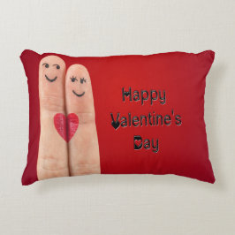 Happy Valentijnse Fingers Decoratief Kussen