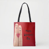 Happy Valentijnse Fingers Tote Bag (Voorkant)