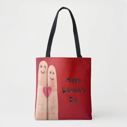 Happy Valentijnse Fingers Tote Bag (Voorkant)