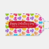 Happy Valentijnse Girly Vibrant Doodled Hearts Naa Cadeaulabel (Voorkant (Horizontaal))