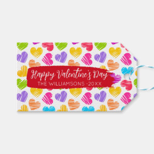Happy Valentijnse Girly Vibrant Doodled Hearts Naa Cadeaulabel