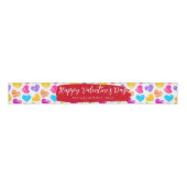 Happy Valentijnse Girly Vibrant Doodled Hearts Naa Grosgrain Lint (Voorkant)
