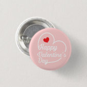 Happy Valentijnse' hartwas Ronde Button 3,2 Cm (Voorkant /achterkant)
