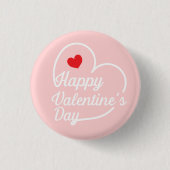 Happy Valentijnse' hartwas Ronde Button 3,2 Cm (Voorkant)