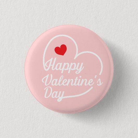 Happy Valentijnse' hartwas Ronde Button 3,2 Cm (Voorkant)
