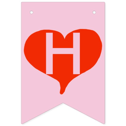 Happy Valentijnse Red Hearts Pink Bunting Banner (Eerste vlag)