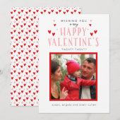 Happy Valentijnse Typografie-fotokaart Feestdagenkaart (Voorkant / Achterkant)