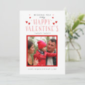 Happy Valentijnse Typografie-fotokaart Feestdagenkaart (Staand voorkant)