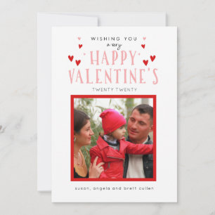 Happy Valentijnse Typografie-fotokaart Feestdagenkaart